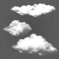 White Cloud Isolated. Sky Air Cloud Design isolated. Realistic Nature Cloudscape. Meteorology Climate Environment. Abstract Fluffy Atmosphere Condensation. Rain, Storm, Thunder. vector