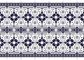 dark blue geometric ethnic fabric seamless pattern on White background, design for cloth, carpet, batik, wallpaper, wrapping etc. vector