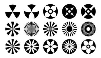 The circular shape is a dark silhouette with a pattern. vector
