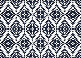dark blue geometric ethnic fabric seamless pattern on White background, design for cloth, carpet, batik, wallpaper, wrapping etc. vector