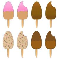 A delightful set of illustrations featuring colorful ice cream popsicles, perfect for summertime designs and creative projects. vector