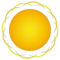 A vibrant illustration of a summer sun with golden rays in the shape of arcs, perfect for seasonal designs and summer themes. vector