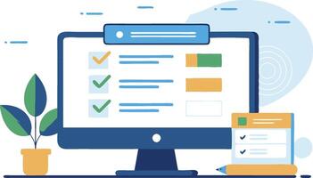 Checklist for customer feedback or choice, customers opinion or comment, questionnaire survey vector