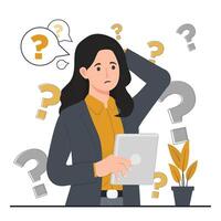 People asking questions concept and answers. illustration in flat style vector