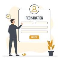 website registration concept create account login illustration vector