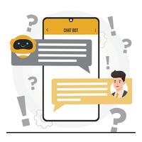Chatbot concept. Flat design illustration of chat bot ai concept. vector
