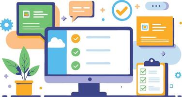 Checklist for customer feedback or choice, customers opinion or comment, questionnaire survey vector