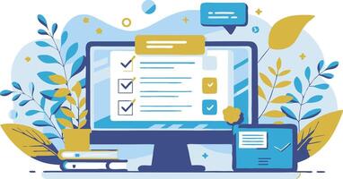 Checklist for customer feedback or choice, customers opinion or comment, questionnaire survey vector