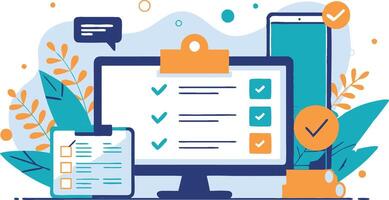 Checklist for customer feedback or choice, customers opinion or comment, questionnaire survey vector