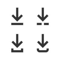 Download icon set simple flat design isolated illustration. vector