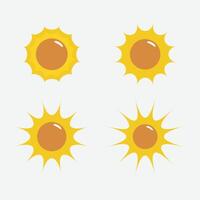 Sun icon set simple flat design isolated illustration. vector