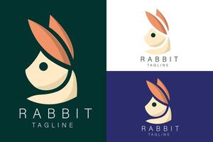 Elegant rabbit simple minimalist line art logo icon template illustration design vector