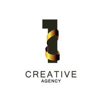 Modern Logo Design for Creative Agency with Number One vector