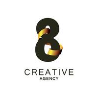 Modern Logo Design for Creative Agency with Number eight vector