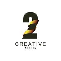 Modern Logo Design for Creative Agency with Number two vector