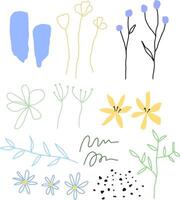 set of leaf and flower element design for templates. vector