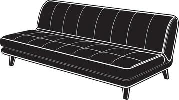 A silhouette of a minimalist futon sofa vector