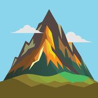 Mountain image, Flat color style. vector