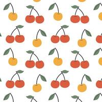 Cherry pattern, summer berries pattern, wrapping paper, banner, fabric vector
