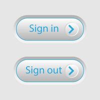 Sign in and Sign out web button. design. illustration. vector
