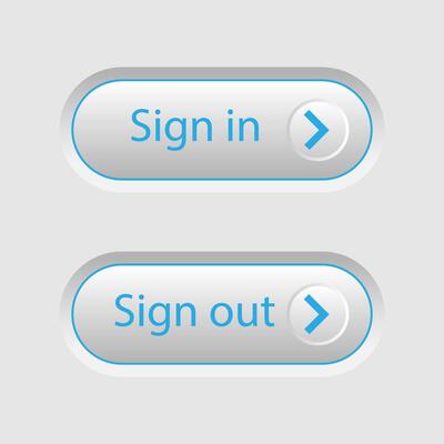Sign in and Sign out web button. design. illustration.