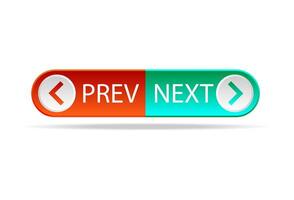 Previous and Next Web button. Button with arrow icon. vector