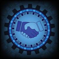 Business partnership. Partnership technology concept. Abstract technology background. vector
