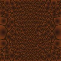Snake scale skin drawing. Reptile seamless texture. Brown gradient cell background. Animal print vector
