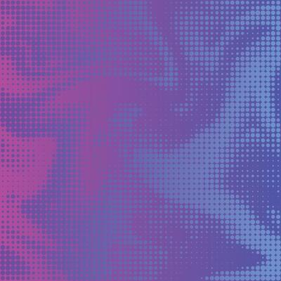 Blue cyan and purple dot halftone background. Digital dotted wallpaper. Design element for web banners, posters, cards, wallpaper, sites. Retro futurism, retro wave.
