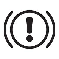 Break line icon isolated on white background. The exclamation mark inside the circle. vector