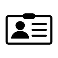 ID Card icon. Employee clerk card, driver license, Identification card, staff identification card symbol. Design for website and mobile app. vector