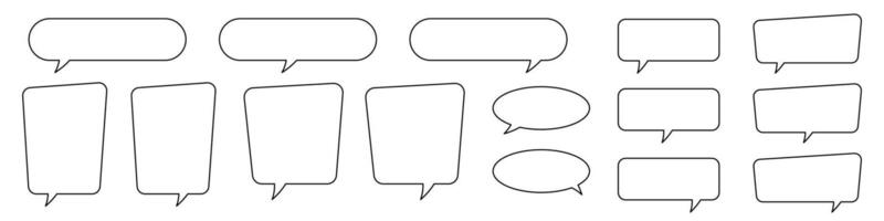 Speech bubble, speech balloon, chat bubble line art set for apps and websites. vector