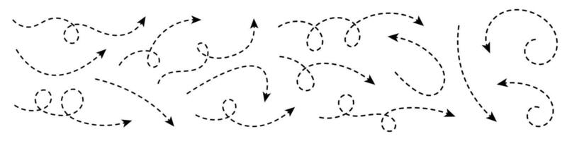 Curved dotted arrow. Zigzag arrow stripes design with dotted lines. vector