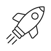 Rocket icon. Simple outline rocket sign. Rocket launched icon. vector