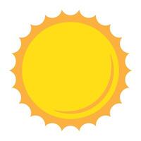 Sun icon in flat style, simple yellow sun. vector
