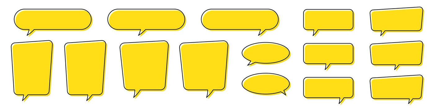 Chat bubble in yellow, quote background, Speech bubble, message box set. vector