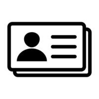 ID Card icon. Employee clerk card, driver license, Identification card, staff identification card symbol. Design for website and mobile app. vector