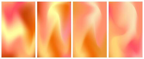 Orange gradation abstract wave blur. Warm gradient with orange, yellow and pink color. Mesh gradient light design. illustration vector