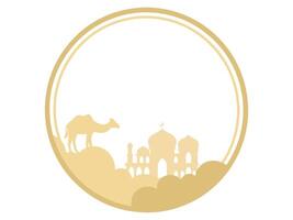 Mosque Camel Frame Background Illustration vector