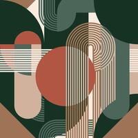 Mid Century Geometric Seamless Pattern Design vector
