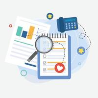 Flat design Auditing and business analysis concept auditing tax process vector