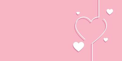 Text Space love decorated with heart shape on pink background vector