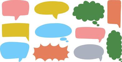 Empty blank speech bubbles. Talk bubble box. Carton clouds isolated. Speak ballon on white background. Communication, dialog, feedback symbols. illustration. vector