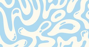 Abstract horizontal background with colorful waves. Trendy illustration in style retro 60s, 70s. Pastel colors. vector