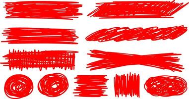 Abstract brush stroke underline. Marker scribbles set. Doodle hand drawn. Set of grungy graphic elements. Texture hand drawn pencil. vector