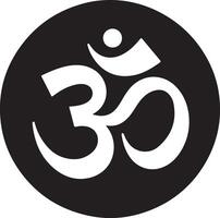 Om - Aum - silhouette symbol of Hinduism flat icon for apps and websites vector