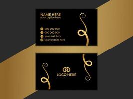 Modern luxury business card template design. Inspiration from the abstract. Contact card for company. Two sided golden design vector