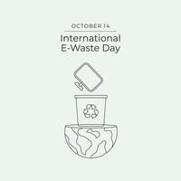 International E-Waste Day design template good for celebration usage. International E-Waste Day design. Continuous line drawing. eps 10. vector