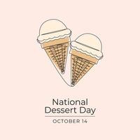National Dessert Day design template good for celebration usage. National Dessert Day design. Continuous line drawing. eps 10. vector