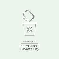 International E-Waste Day design template good for celebration usage. International E-Waste Day design. Continuous line drawing. eps 10. vector